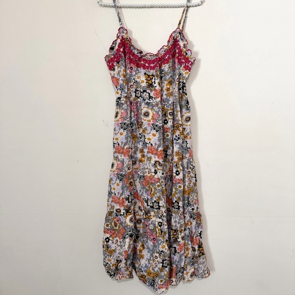 Natural Life Avery Boho Floral Midi Dress SIZE SMALL - Picture 2 of 7